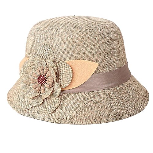 Product Cover IUNEED New Fashion Women Flax Flower Bowler Hat Billycock Cap (Khaki)