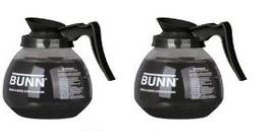 Product Cover BUNN Glass Coffee Pot Decanter/Carafe, Regular, 12 cup Capacity, Black, Set of 2