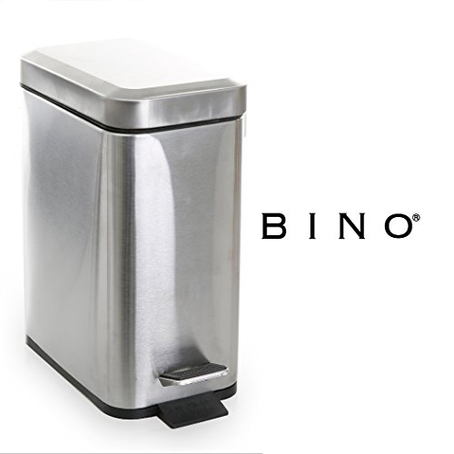 Product Cover BINO Stainless Steel 1.3 Gallon / 5 Liter Rectangle Step Trash Can, Brushed Steel