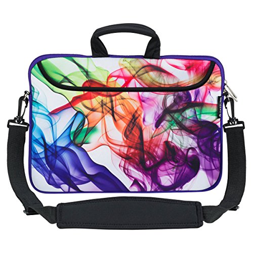 Product Cover Caseling 13-13.3 inch Laptop Computer Neoprene Sleeve Carrying Case Bag with Handle, Adjustable Shoulder Strap & Extra Pocket. - Colorful