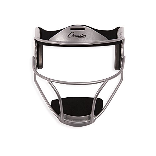 Product Cover Champion Sports Steel Softball Face Mask - Classic Baseball Fielders Masks for Adults - Durable Head Guards - Premium Sports Accessories for Indoors and Outdoors - Silver