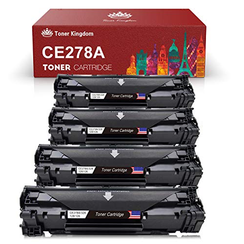 Product Cover Toner Kingdom Compatible with HP 78A CE278A Black Laser Toner Cartridges for Use in HP LaserJet Pro M1536dnf Pro P1606dn P1560 P1566 P1600 P1606 - 4 Pack