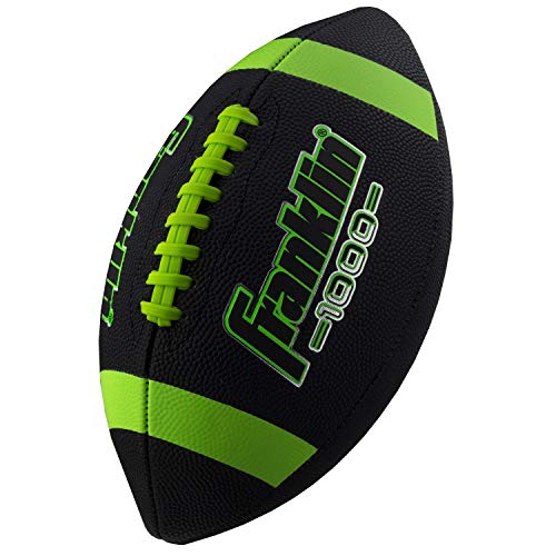 Product Cover Franklin Sports Junior Size Football - Grip-Rite Youth Footballs - Extra Grip Synthetic Leather Perfect for Kids - Black and Optic
