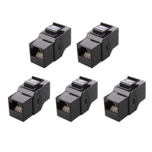 Product Cover Cable Matters UL Listed 5-Pack Cat6 RJ45 Keystone Jack in-Line Coupler in Black