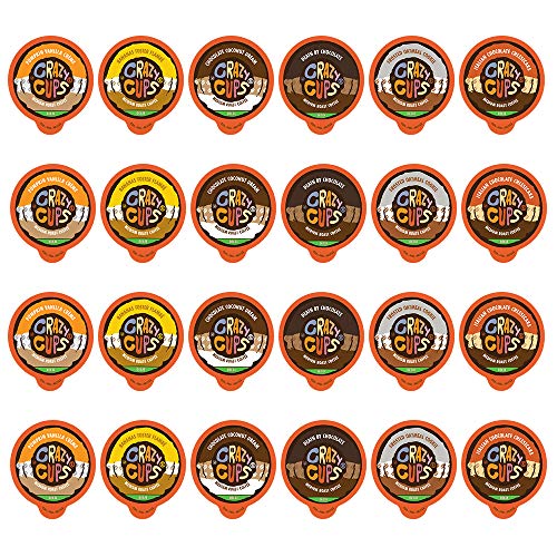 Product Cover Crazy Cups Decaf Flavored Coffee, Flavored Lovers Variety Pack, Single Serve Cups for Keurig K Cup Coffee Maker, 24 Count