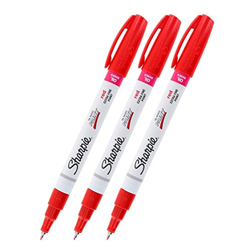 Product Cover Sharpie AD974 Oilased Paint Markers, Extra Fine Point, Red Ink, Pack of 3