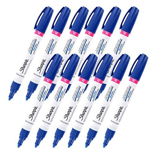 Product Cover Sharpie Oil-Based Paint Marker, Medium Point, Blue Ink, Pack of 12
