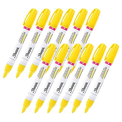Product Cover Sharpie Oil-Based Paint Marker, Medium Point, Yellow Ink, Pack of 12