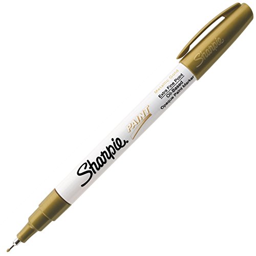 Product Cover Sharpie Oil-Based Art Paint Markers, Extra Fine Point, Gold Ink, Pack of 6