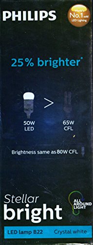 Product Cover Philips Stellar Bright Base B22 50-Watt LED Bulb (White) (Small)
