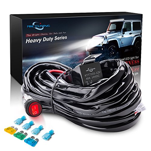 Product Cover MICTUNING HD 14AWG 300w LED Light Bar Wiring Harness Fuse 40Amp Relay ON-OFF Waterproof Switch(1Lead)