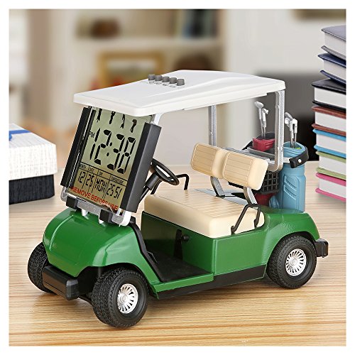 Product Cover 10L0L LCD Display Mini Golf Cart Clock for Golf Fans Great Gift for Golfers Superior Race Souvenir Novelty Golf Gifts (Green) (1)