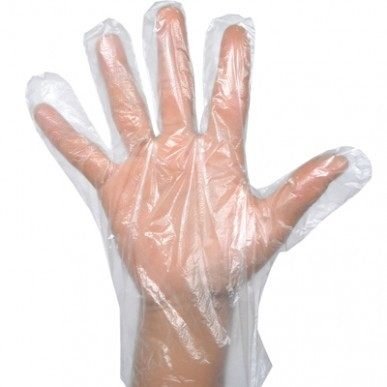 Product Cover Disposable Clear Plastic Gloves,500 PCS Plastic High Density Polyethylene Gloves Sterile Disposable Safety Gloves,Thin Food Prep Gloves,24cm