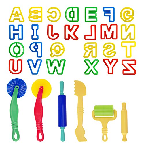 Product Cover Kare and Kind Smart Dough Tools set of 32pcs with Dough tools and Capital Letters (Alphabet) - Assorted color (Capital letters)
