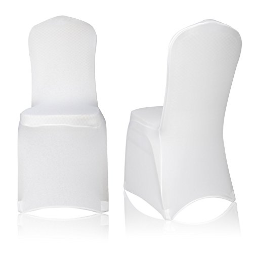 Product Cover EMART Set of 12pcs White Color Polyester Spandex Banquet Wedding Party Chair Covers