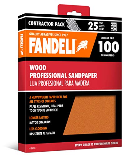 Product Cover Fandeli 36010 100 Grit Wood Sandpaper Sheets, 9