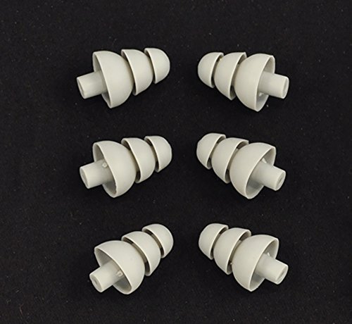 Product Cover 6 PACK - Triple Flange Replacement Ear tips sleeves fit SHURE SE110 SE112 SE115 SE210 SE215 SE310 SE315 SE420 SE425 SE530 SE535 SE846 E3c E3g E4c E4g E5c and Westone Noise Isolating In-Ear Headphones