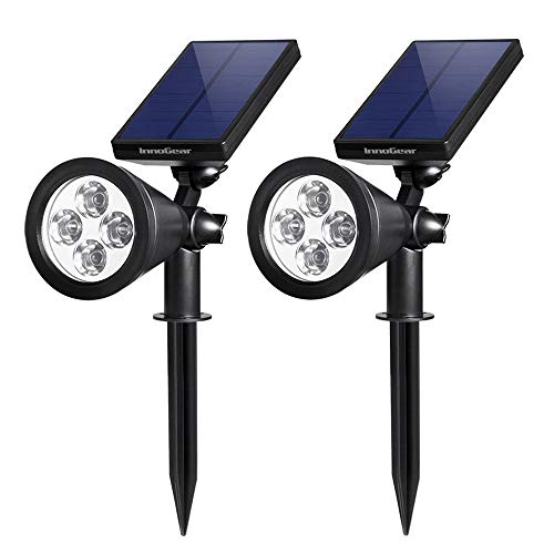 Product Cover InnoGear Upgraded Solar Lights 2-in-1 Waterproof Outdoor Landscape Lighting Spotlight Wall Light Auto On/Off for Yard Garden Driveway Pathway Pool,Pack of 2 (White Light)