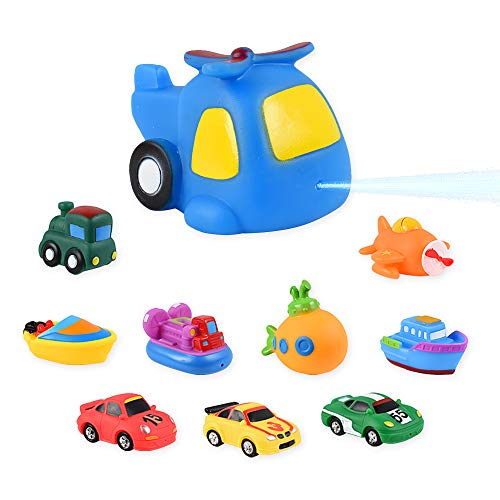Product Cover WolVol Pack of 10 Kids Bath Toys Floating Bathtub Toy Cars Train Boat Aircraft Vehicles