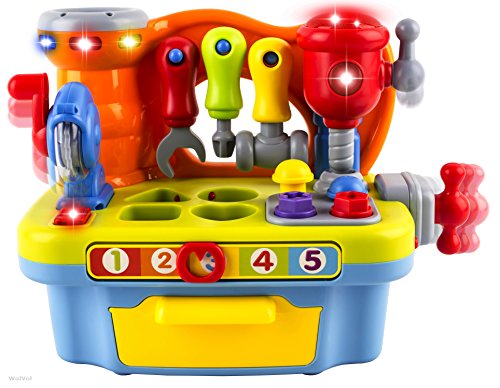 Product Cover WolVol Musical Learning Workbench Toy with Tools, Engineering Sound Effects and Lights, and Shape Sorter