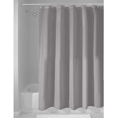 Product Cover iDesign Fabric Shower Curtain, Stall-Sized Water-Repellent and Mold- and Mildew-Resistant Liner for Master, Guest, Kid's, College Dorm Bathroom, 54
