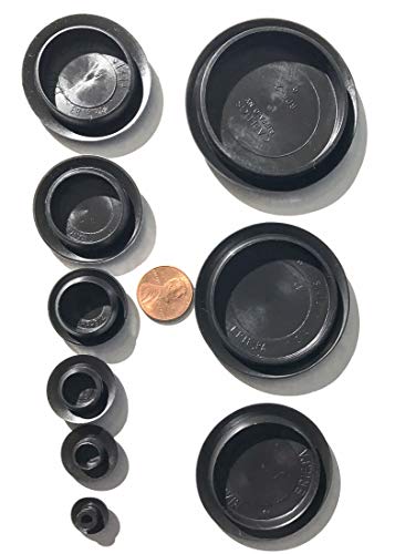 Product Cover 9 Piece Flush Mount Black Hole Plug Assortment for Auto Body and Sheet Metal