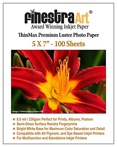 Product Cover 5x7 Finestra Art Premium Luster Inkjet Photo Paper - 100 Sheets 8.5mil