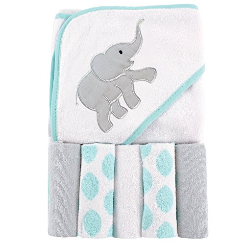 Product Cover Luvable Friends Hooded Towel and 5 Washcloths, Ikat Elephant