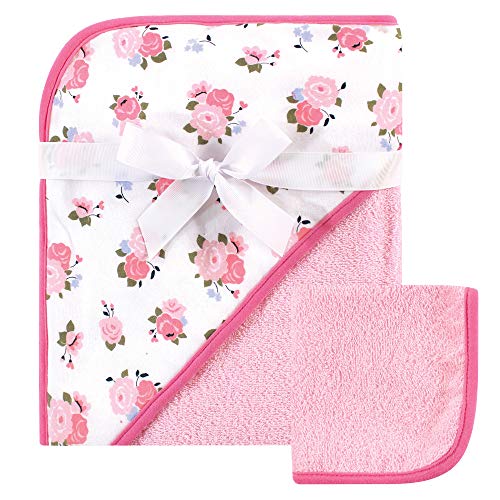 Product Cover Luvable Friends Woven Hooded Towel & Washcloth, Floral, One Size