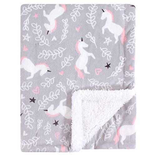 Product Cover Hudson Baby Mink Blanket with Sherpa Backing, Whimsical Unicorn, One Size