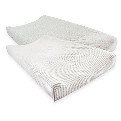Product Cover Touched by Nature Organic Cotton Changing Pad Cover, 2 Pack, Heather Gray, One Size