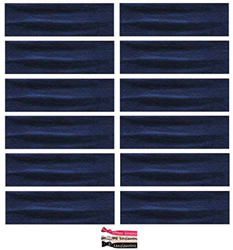 Product Cover Kenz Laurenz Soft and Stretchy Elastic Cotton Headbands, (Pack of 12) - Navy