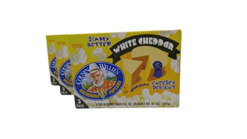 Product Cover Cousin Willie's Simply Better White Cheddar Microwave Popcorn (3 Boxes)