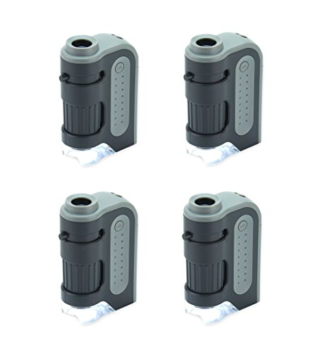 Product Cover Carson MicroBrite Plus 60x-120x Power LED Lighted Pocket Microscope - Set of 4 (MM-300MU)