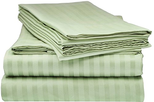 Product Cover Bella kline Bedding 1800 Series 4 pc Bed Sheet Set with Pillowcases Hypoallergenic, 1 Soft Silky Luxurious Feel, Fitted and Flat Sheets Lifetime - Queen Size, SAGE Olive Green