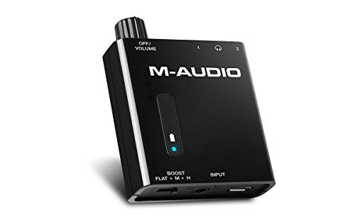 Product Cover M-Audio Bass Traveler | Ultra-Portable Battery Powered Dual-Output Headphone Amplifier With 2-Level Boost