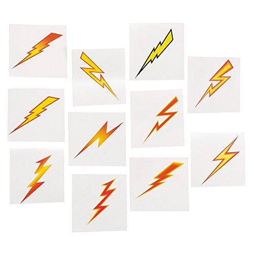 Product Cover Lightning Bolt Tattoos (72 Pack) Easy to Apply and Remove. Non-toxic.