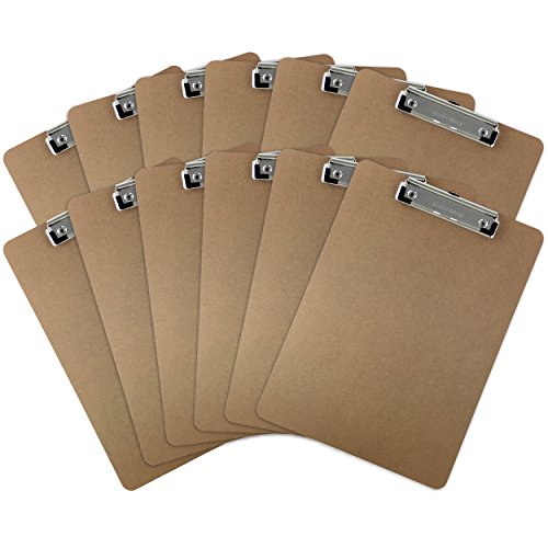 Product Cover Trade Quest Letter Size Clipboards Low Profile Clip, Hardboard (Pack of 12)