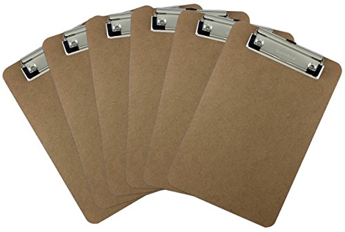 Product Cover Trade Quest Memo Size 6'' x 9'' Clipboard Low Profile Clip Hardboard (Pack of 6)