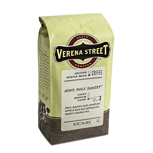 Product Cover Verena Street 2 Pound Whole Bean Coffee, Dark Roast, Nine Mile Sunset, Rainforest Alliance Certified Arabica Coffee