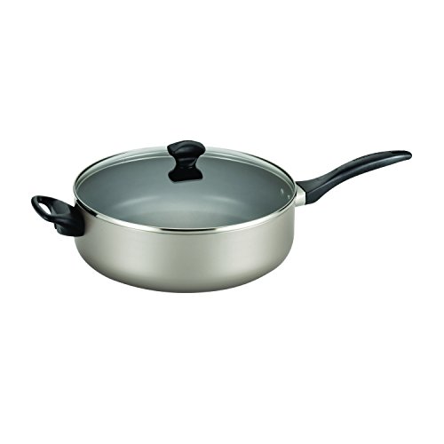 Product Cover Farberware 21909 Dishwasher Safe Nonstick  Jumbo Cooker/Saute Pan with Helper Handle - 6 Quart, Silver