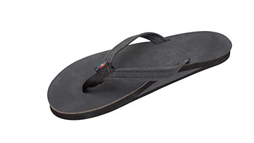 Product Cover Rainbow Sandals Women's Single Layer Premier Leather Narrow Strap, Black, Ladies Large / 7.5-8.5 B(M) US