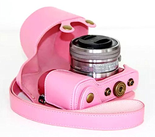 Product Cover Anti-shock PU Leather Cover Case for Sony A5100 A5000 Digital Camera (Pink)