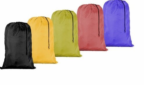 Product Cover HomeLux Large 30 X 40 Inch Heavy Duty Nylon Laundry Bag with Drawstring Slip Lock Closure, Set of 12!!! Assorted Colors and Designs