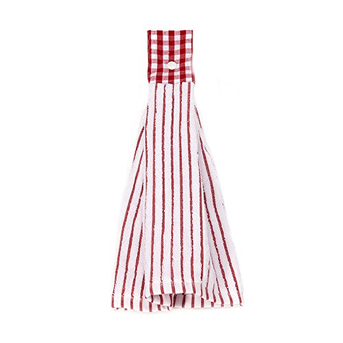 Product Cover SNW 2 Pcs Kitchen Cotton Classical Striped Towel / Absorbent Towel /Hanging Towel /Hand Towel,Red Stripes