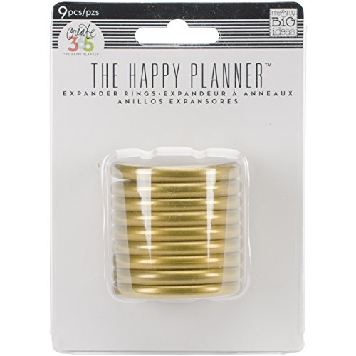 Product Cover me & my BIG ideas Plastic Expander Discs, Gold - The Happy Planner Scrapbooking Supplies - Add Extra Pages, Notes & Artwork - Create More Space for Notebooks, Planners & Journals - Expander Size