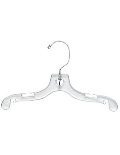 Product Cover Only Hangers Count of 100 Clear Plastic Children's Dress Hanger with Chrome Hook 10 inches