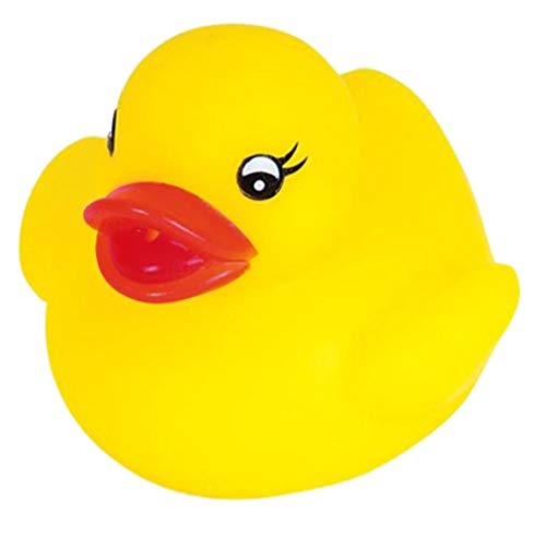 Product Cover Novelty Place Float and Squeak Rubber Duck Ducky Baby Bath Toy for Kids (12 Pcs)