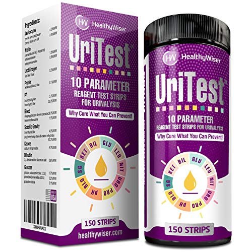 Product Cover 10 Parameter Urinalysis Test Strips 150ct - Made in USA - Urinary Tract Infection Strips (UTI) Urine Test Strips Test Glucose, Ketone, pH, Protein & More. for Gallbladder & Kidney Problems