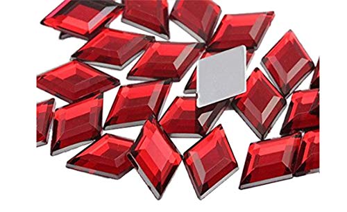 Product Cover Allstarco 11x18mm Flat Back Diamond Acrylic Gems Pro Grade - 35 Pieces (Red Ruby H103)